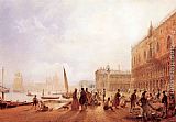 Famous Figures Paintings - Figures On The Riva Degli Schiavone